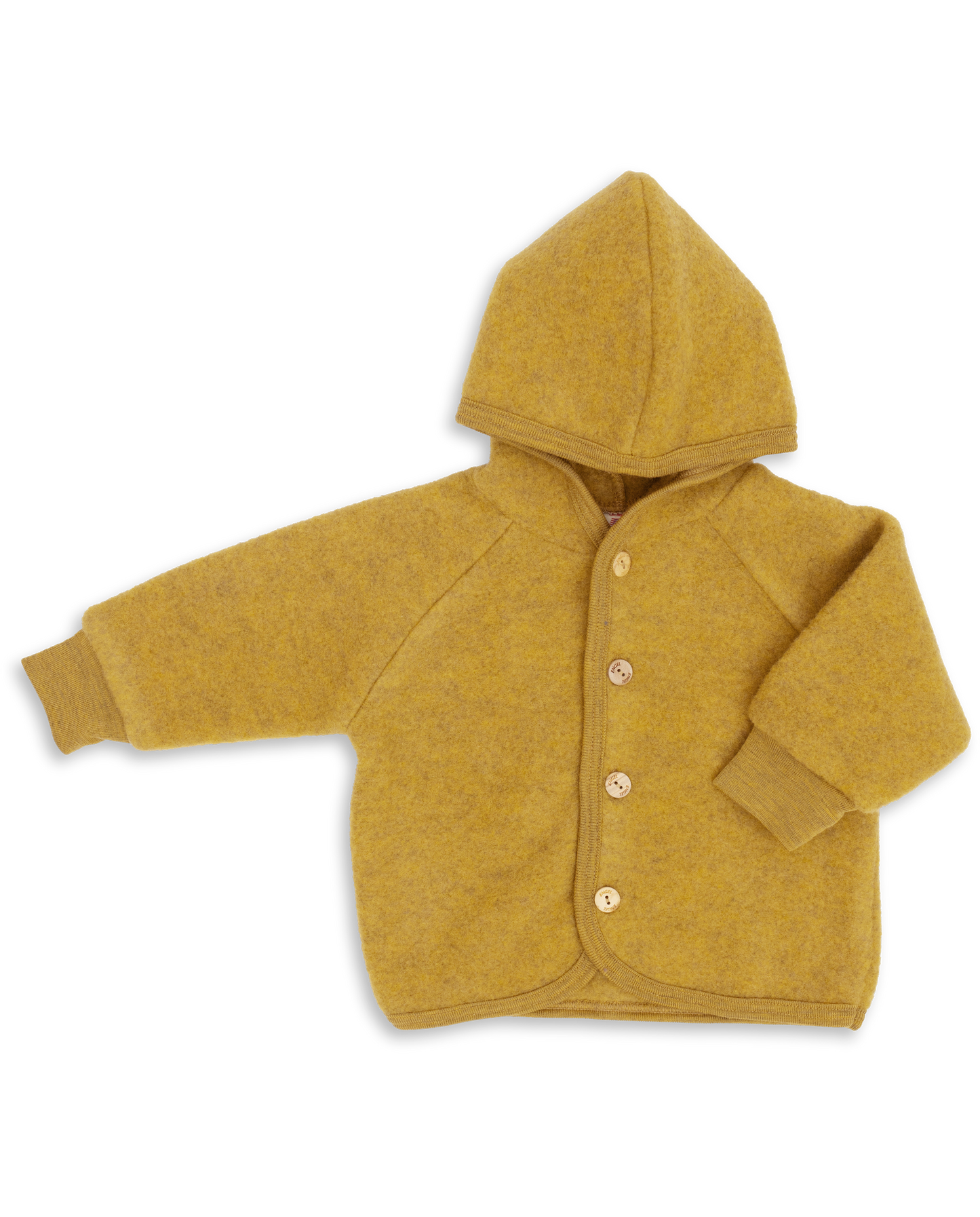 Abrigo con capucha y botones de madera - Saffron