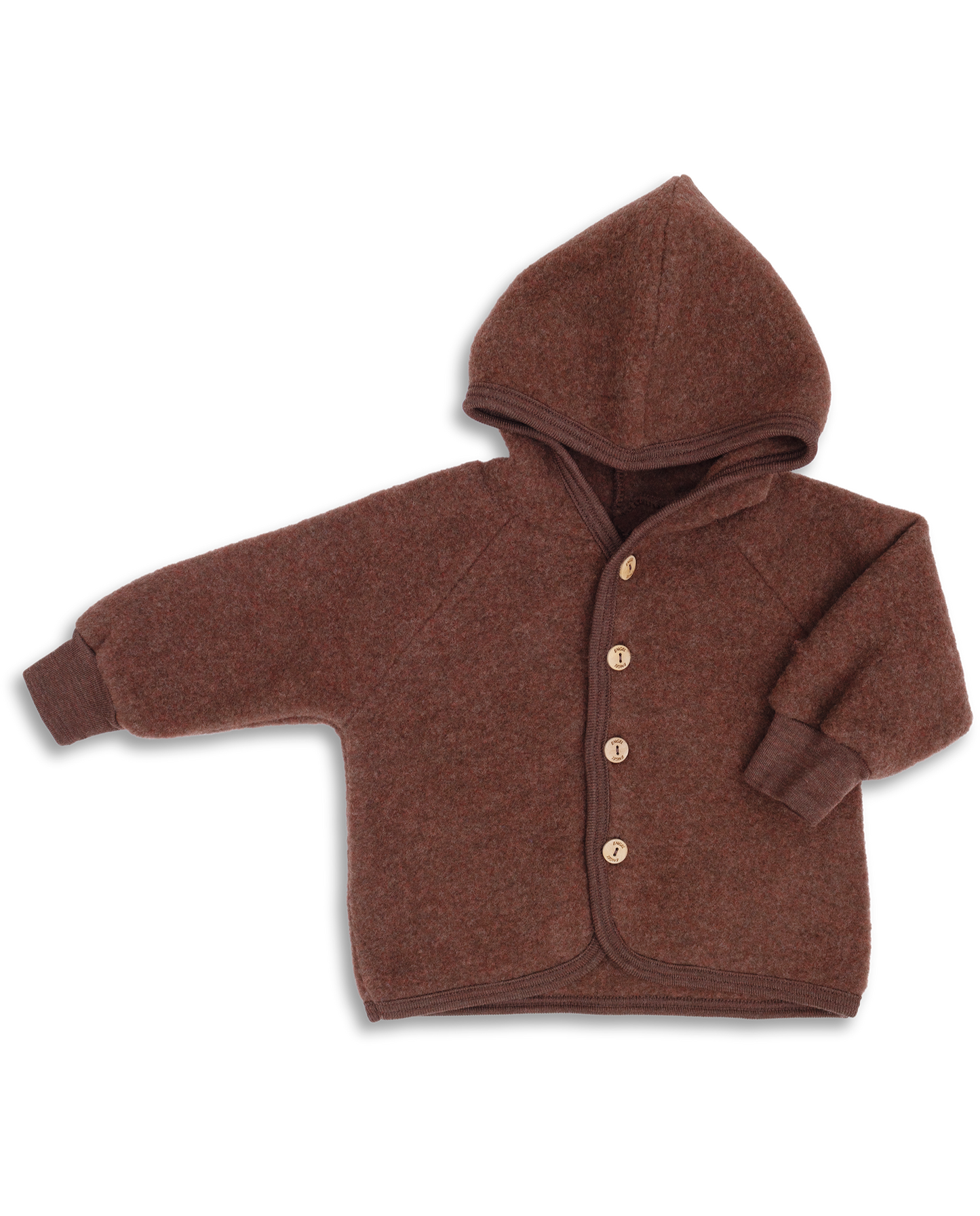 Abrigo con capucha y botones de madera - Cinnamon